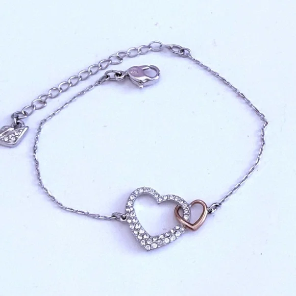 Swarovski Two-Tone Heart Bracelet - Picture 2 of 3